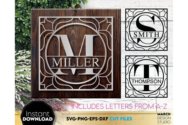 Monogram SVG, Split Monogram SVG, Monogram Letter SVG, Monogram Alphabet SVG SVG March Design Studio 