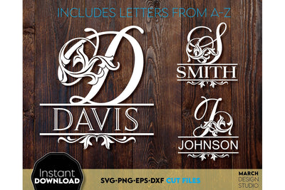 Monogram SVG, Split Monogram SVG, Monogram Letter SVG, Monogram Alphabet SVG SVG March Design Studio 