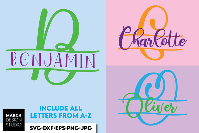 Monogram SVG, Split Monogram SVG, Monogram Letter SVG, Monogram Alphabet SVG SVG March Design Studio 