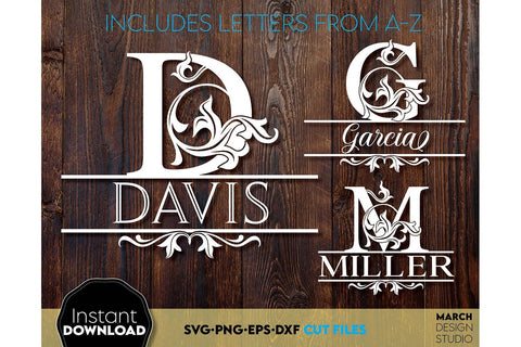 Monogram SVG, Split Monogram SVG, Monogram Letter SVG, Monogram Alphabet SVG SVG March Design Studio 