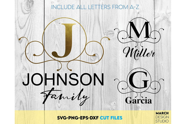 Monogram SVG, Split Monogram SVG, Monogram Letter SVG, Monogram Alphabet SVG SVG March Design Studio 