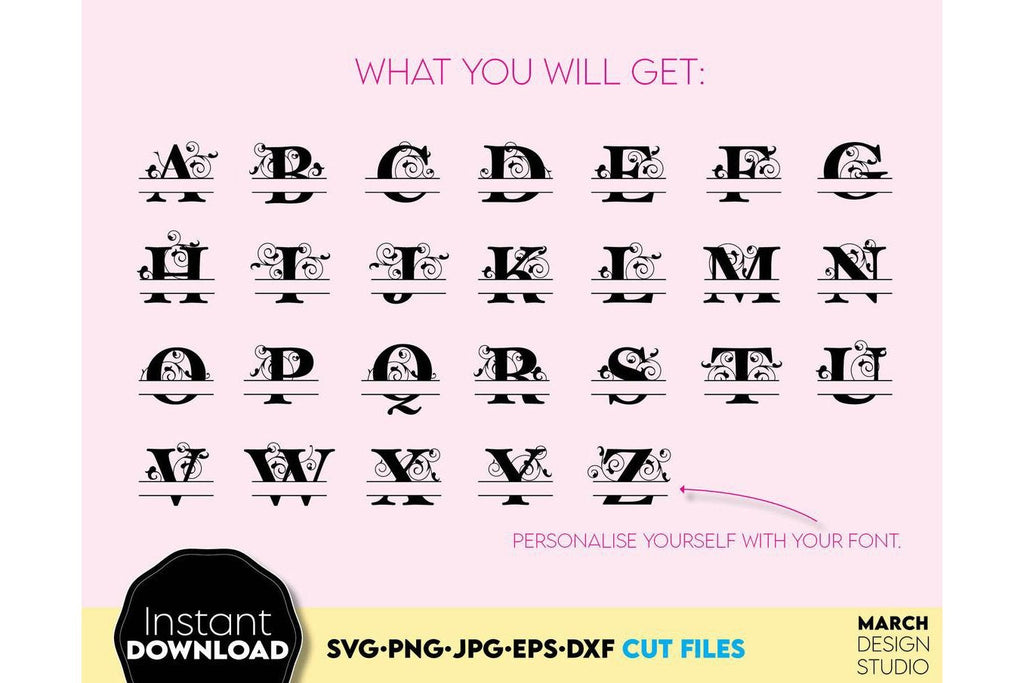 Monogram SVG, Split Monogram SVG, Monogram Letter SVG, Monogram ...