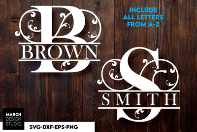 Monogram SVG, Split Monogram SVG, Monogram Letter SVG, Monogram Alphabet SVG SVG March Design Studio 