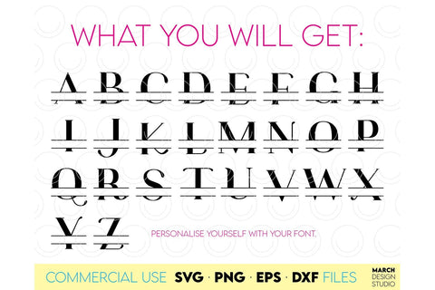 Monogram SVG, Split Monogram SVG, Monogram Letter SVG, Monogram Alphabet SVG SVG March Design Studio 