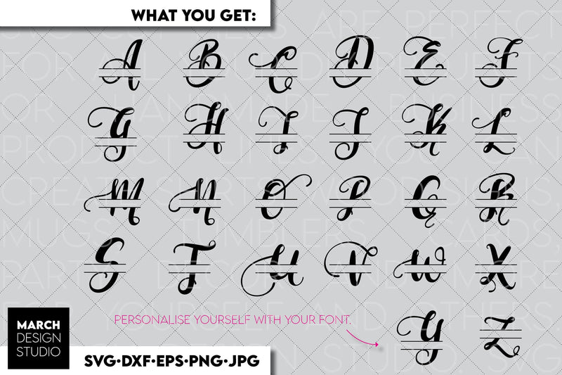 Monogram SVG, Split Monogram SVG, Monogram Letter SVG, Monogram ...