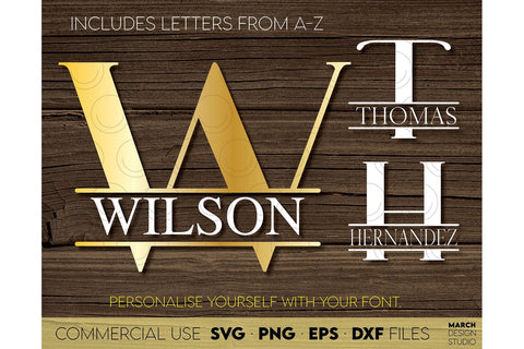 Monogram SVG, Split Monogram SVG, Monogram Letter SVG, Monogram Alphabet SVG SVG March Design Studio 