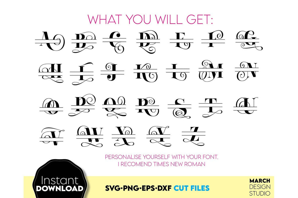 Monogram SVG, Split Monogram SVG, Monogram Letter SVG, Monogram ...