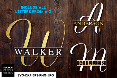 Monogram SVG, Split Monogram SVG, Monogram Letter SVG, Monogram Alphabet SVG SVG March Design Studio 