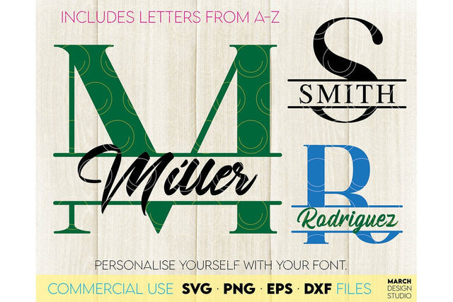 Monogram SVG, Split Monogram SVG, Monogram Letter SVG, Monogram Alphabet SVG SVG March Design Studio 