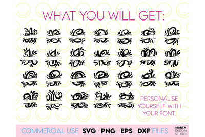 Monogram SVG, Split Monogram SVG, Monogram Letter SVG, Monogram Alphabet SVG SVG March Design Studio 