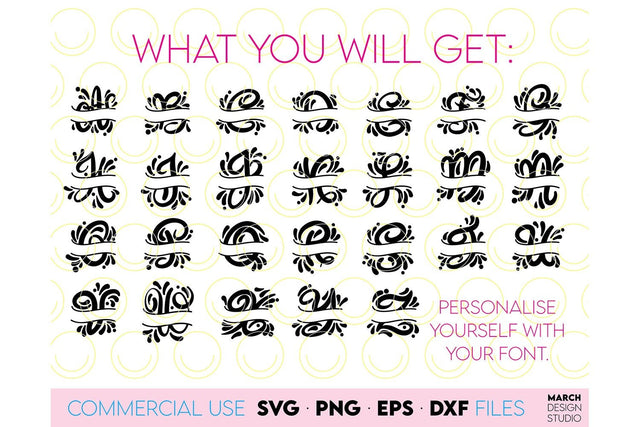 Monogram SVG, Split Monogram SVG, Monogram Letter SVG, Monogram Alphabet SVG SVG March Design Studio 