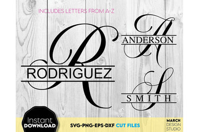 Monogram SVG, Split Monogram SVG, Monogram Letter SVG, Monogram Alphabet SVG SVG March Design Studio 