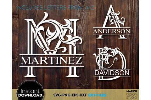 Monogram SVG, Split Monogram SVG, Monogram Letter SVG, Monogram Alphabet SVG SVG March Design Studio 