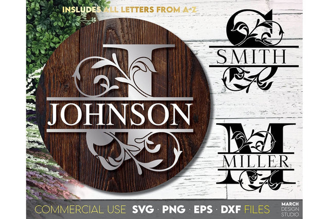 Monogram SVG, Split Monogram SVG, Monogram Letter SVG, Monogram Alphabet SVG SVG March Design Studio 