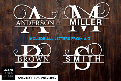 Monogram SVG, Split Monogram SVG, Monogram Letter SVG, Monogram Alphabet SVG SVG March Design Studio 