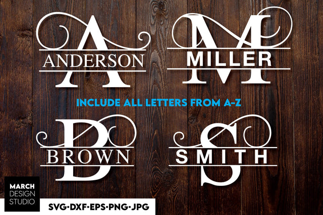 Monogram SVG, Split Monogram SVG, Monogram Letter SVG, Monogram Alphabet SVG SVG March Design Studio 