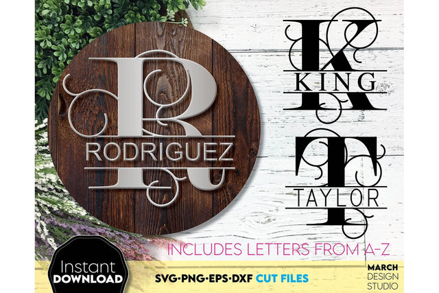 Monogram SVG, Split Monogram SVG, Monogram Letter SVG, Monogram Alphabet SVG SVG March Design Studio 