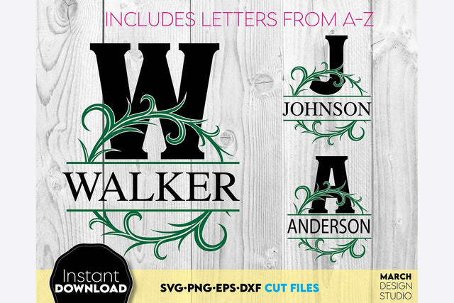 Monogram SVG, Split Monogram SVG, Monogram Letter SVG, Monogram Alphabet SVG SVG March Design Studio 