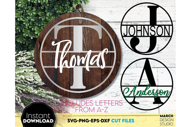 Monogram SVG, Split Monogram SVG, Monogram Letter SVG, Monogram Alphabet SVG SVG March Design Studio 