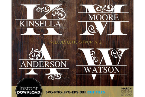 Monogram SVG, Split Monogram SVG, Monogram Letter SVG, Monogram Alphabet SVG SVG March Design Studio 