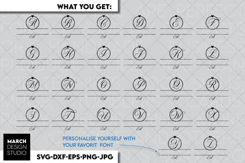 Monogram SVG, Split Monogram SVG, Monogram Letter SVG, Monogram Alphabet SVG SVG March Design Studio 
