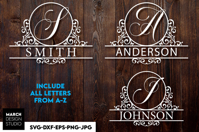 Monogram SVG, Split Monogram SVG, Monogram Letter SVG, Monogram Alphabet SVG SVG March Design Studio 