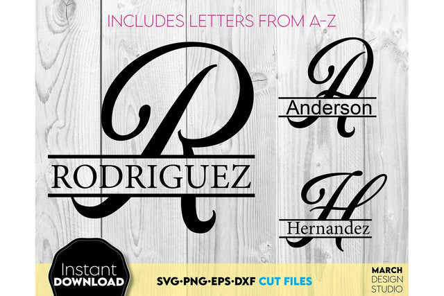 Monogram SVG, Split Monogram SVG, Monogram Letter SVG, Monogram Alphabet SVG SVG March Design Studio 
