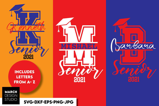 Monogram SVG, Split Monogram SVG, Monogram Letter SVG, Senior Monogram SVG SVG March Design Studio 