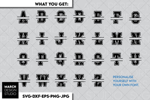 Monogram SVG, Split Monogram SVG, Monogram Letter SVG, Senior Monogram SVG SVG March Design Studio 