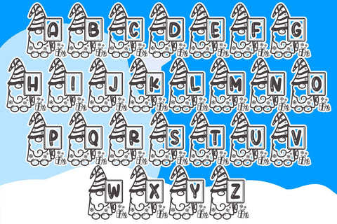 Monogram Winter Gnome Font Dm Letter Studio 