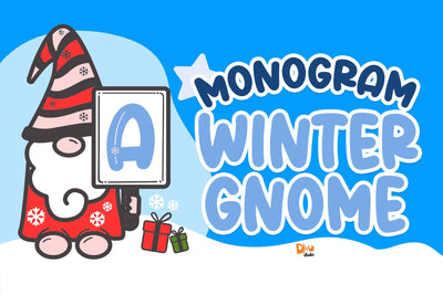 Monogram Winter Gnome Font Dm Letter Studio 