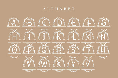 Monogram Wreath Floral Font LetterdayStudio 
