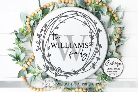 Monogram Wreath SVG | Farmhouse Sign SVG | dxf and more SVG Diva Watts Designs 
