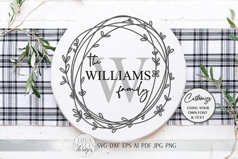 Monogram Wreath SVG | Farmhouse Sign SVG | dxf and more SVG Diva Watts Designs 