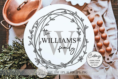 Monogram Wreath SVG | Farmhouse Sign SVG | dxf and more SVG Diva Watts Designs 