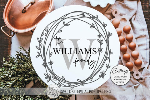 Monogram Wreath SVG | Farmhouse Sign SVG | dxf and more SVG Diva Watts Designs 
