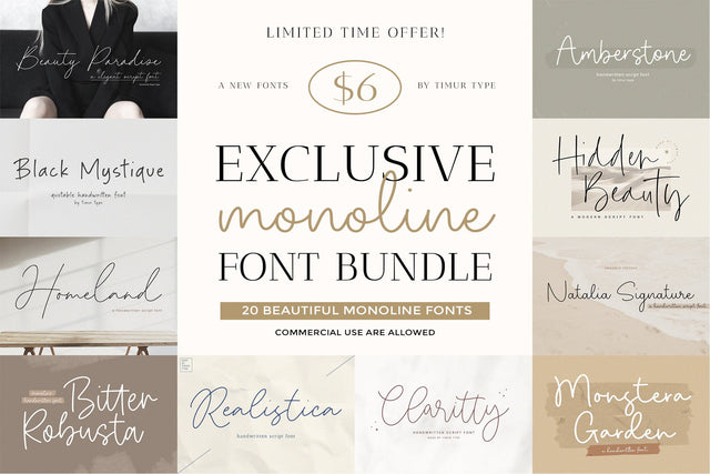 Monoline Font bundle Font Timur type 