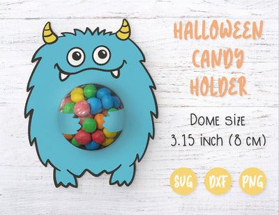 Monster Candy Dome SVG | Halloween candy holder ornament 3D Paper MagicArtLab 