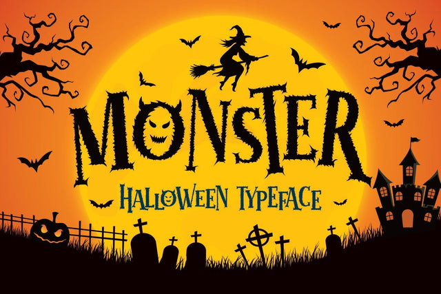 Monster Halloween Font Mozarella 