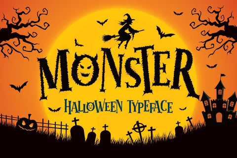 Monster Halloween Font Mozarella 