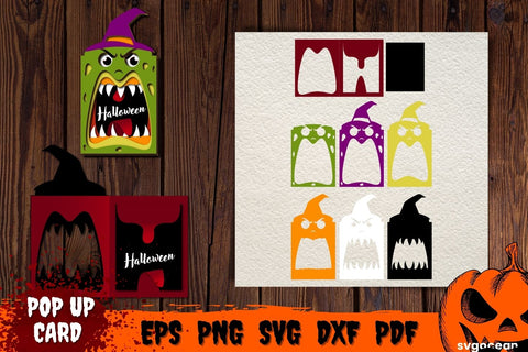 Monster Pop Up Card Template | Pop-up | Cut Files SVG SvgOcean 