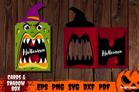 Monster Pop Up Card Template | Pop-up | Cut Files SVG SvgOcean 