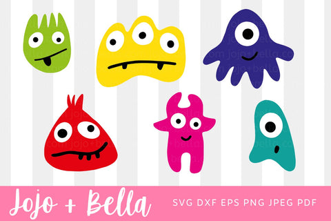 Monster SVG Bundle, Cute Monster, Funny Monster Svg, Monster Face Svg, Cut File, Kid's Monster Party Svg, Svg files for Cricut, Silhouette SVG Jojo&Bella 