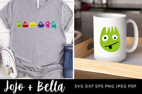 Monster SVG Bundle, Cute Monster, Funny Monster Svg, Monster Face Svg, Cut File, Kid's Monster Party Svg, Svg files for Cricut, Silhouette SVG Jojo&Bella 