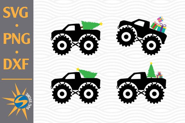 Monster Truck Christmas SVG, PNG, DXF Digital Files Include SVG SVGStoreShop 