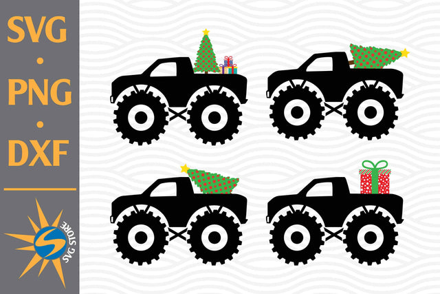 Monster Truck Christmas SVG, PNG, DXF Digital Files Include SVG SVGStoreShop 