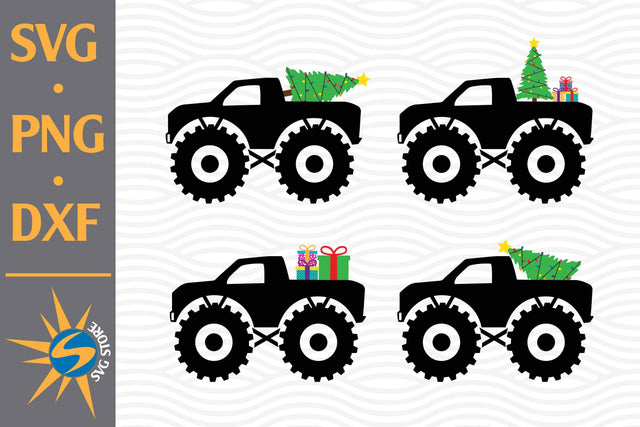 Monster Truck Christmas SVG, PNG, DXF Digital Files Include SVG SVGStoreShop 
