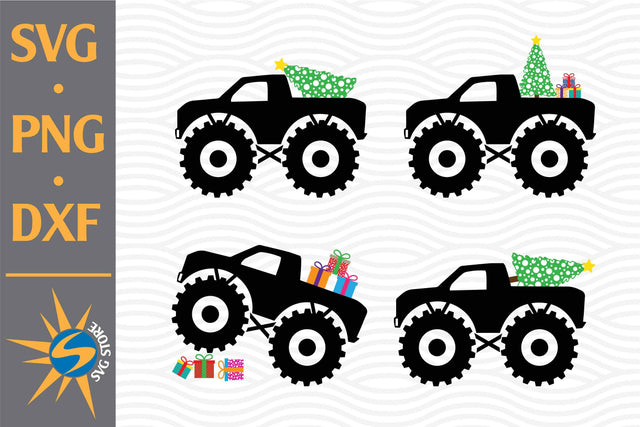 Monster Truck Christmas SVG, PNG, DXF Digital Files Include SVG SVGStoreShop 