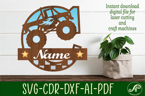 Monster Truck Monogram Letter C SVG Cut file SVG APInspireddesigns 