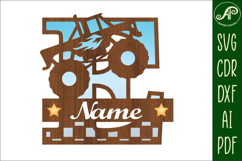 Monster Truck Monogram Letter E SVG Cut file SVG APInspireddesigns 